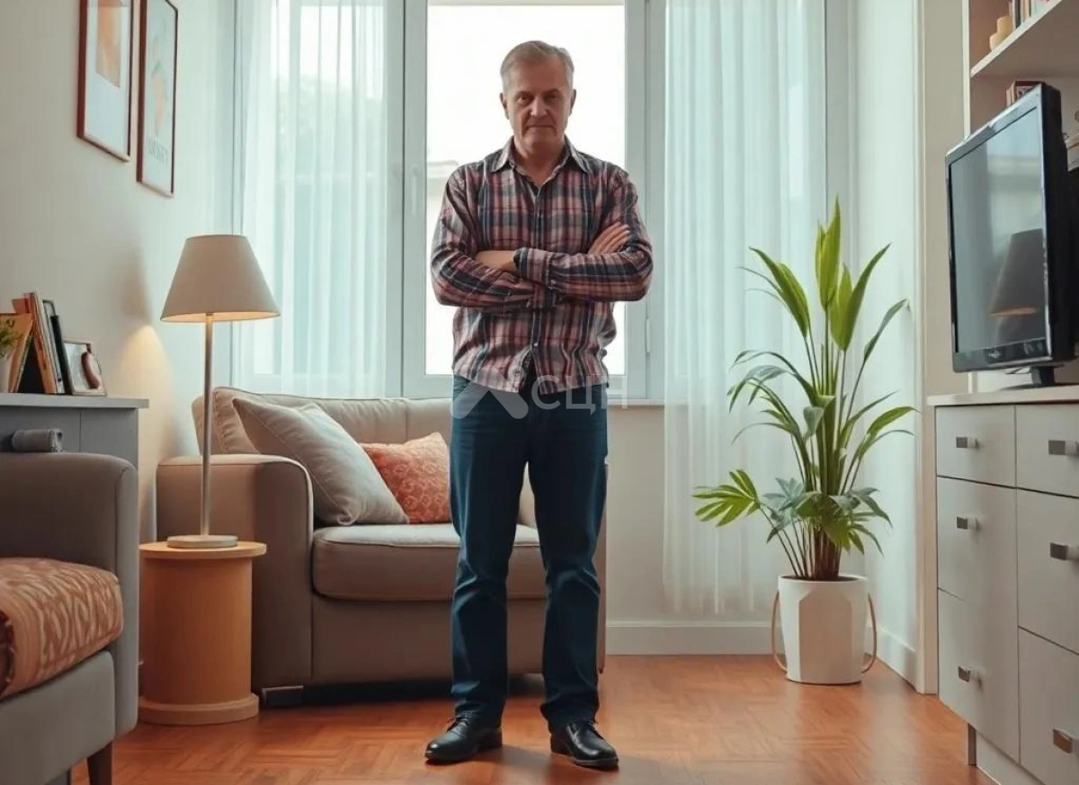 На фото продавец в квартире, который прошел процедуру банкротства физ лиц