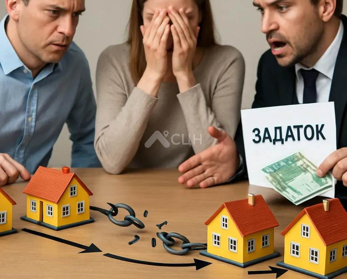 На фото участники сделки: альтернативная сделка, цепочка квартир, срыв сделки, задаток за квартиру