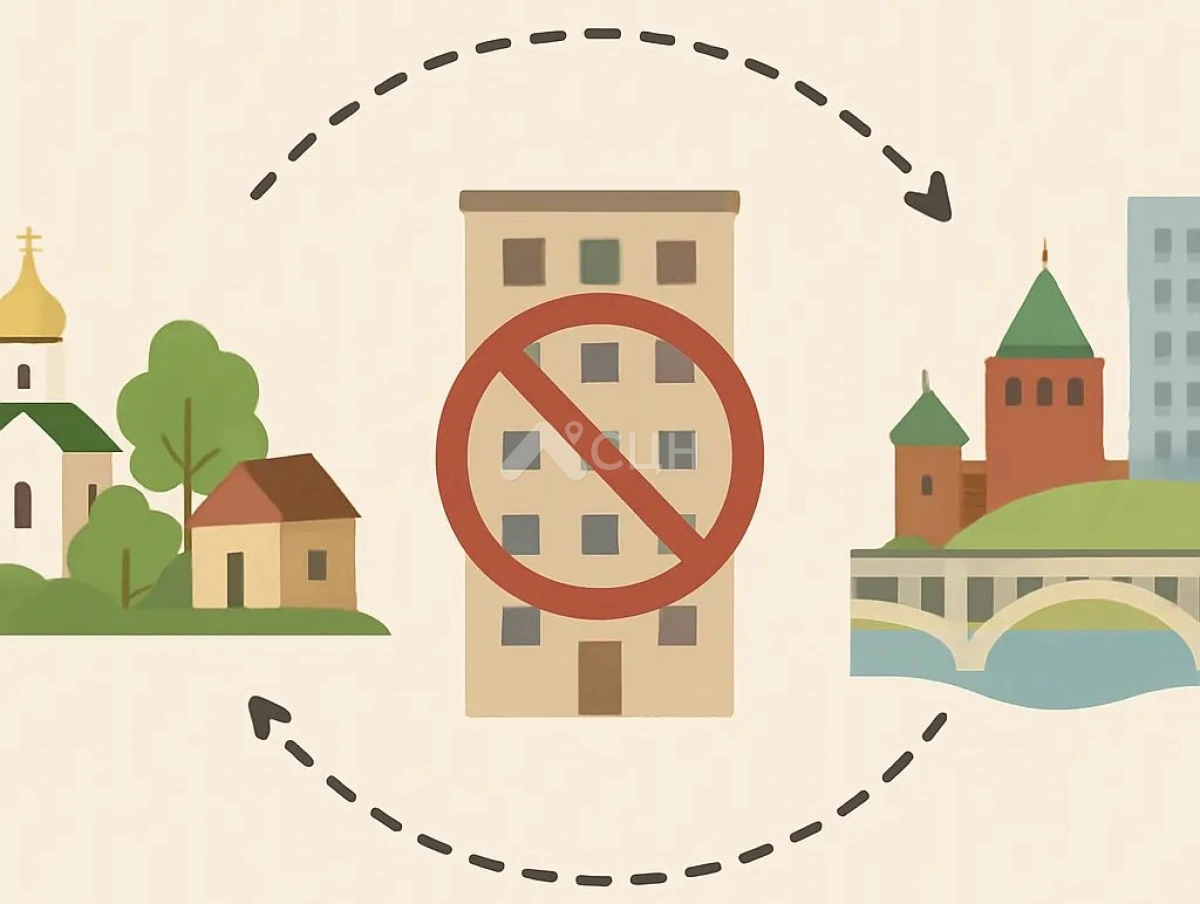 На картинке изображено: междугородний обмен квартир Саров - Нижний Новгород