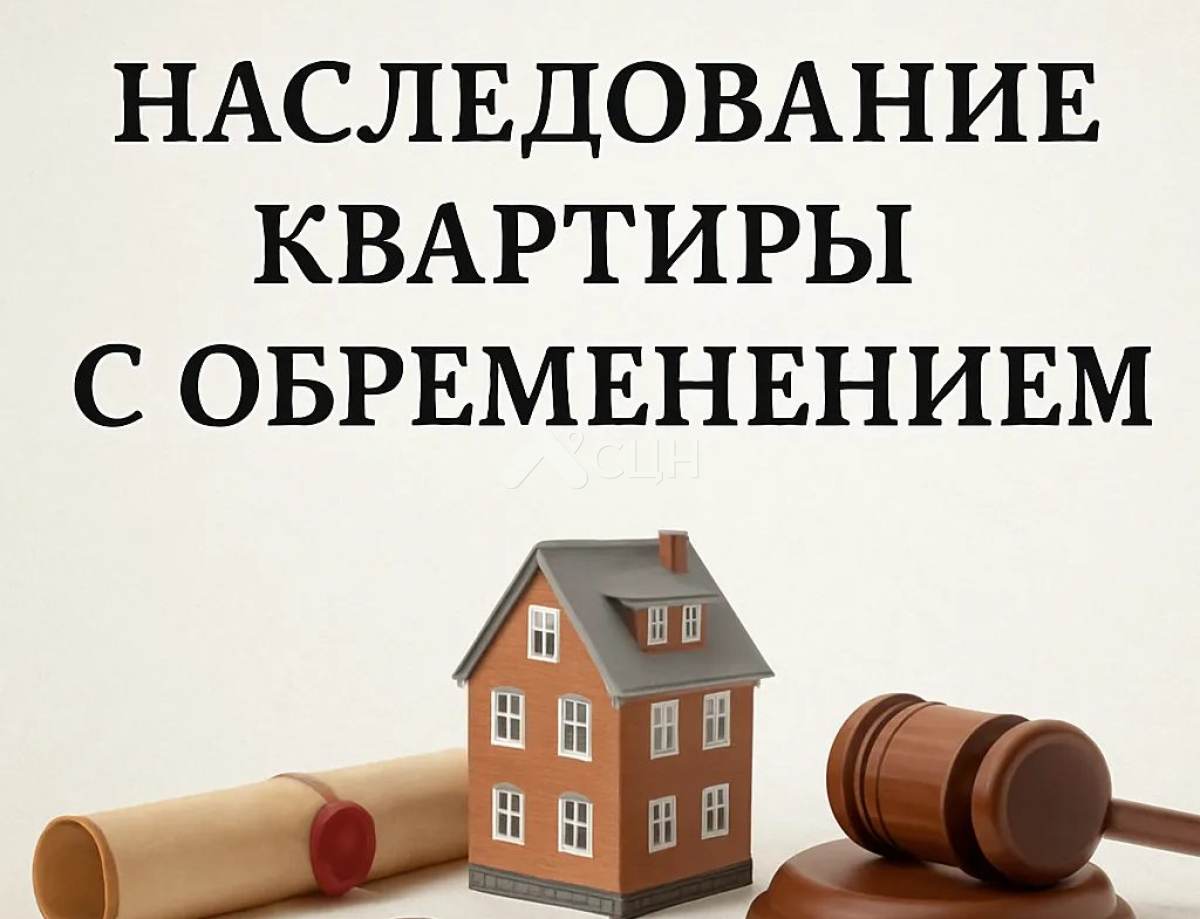 На картинке изображено наследование квартиры с обременением
