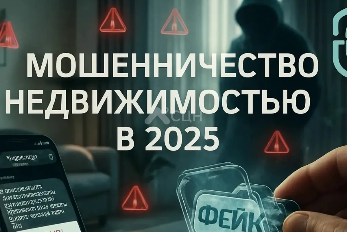 На картинке риск мошенничества с недвижимостью в 2025