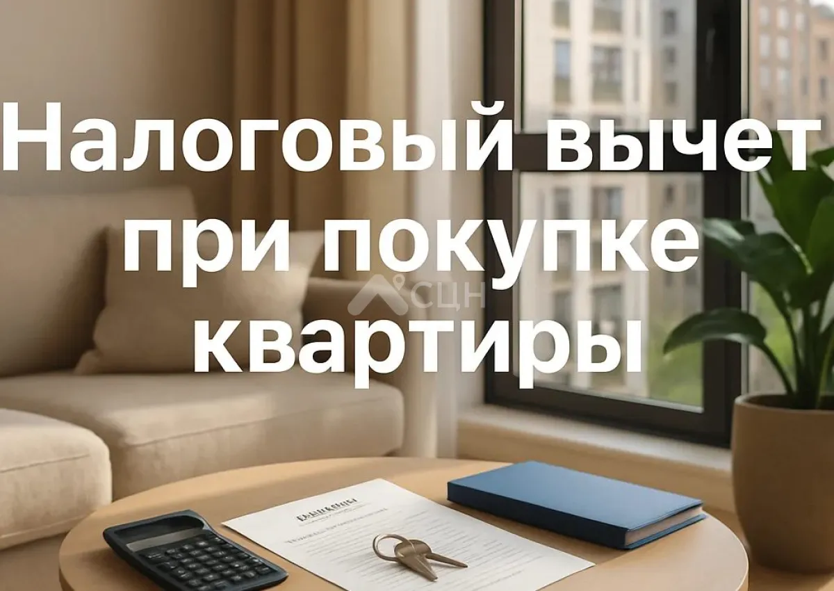 На фото изображена квартира и надписью: Налоговый вычет при покупке квартиры
